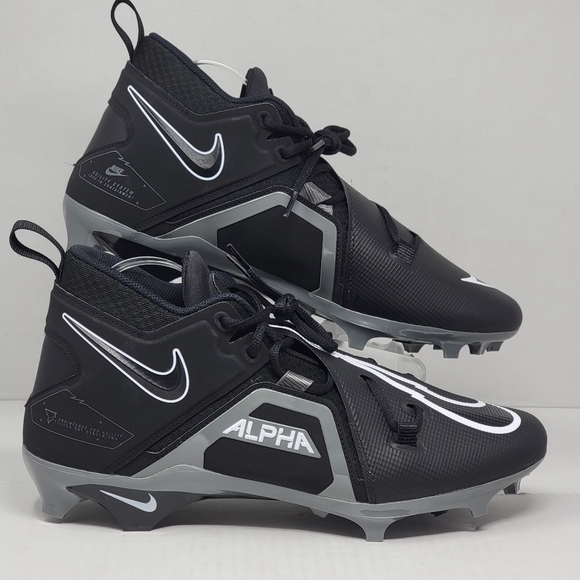 Nike Alpha Menace Pro 3 Shadow Black Iron Football Cleats CT6649-010 Men Size 13 - Picture 1 of 9
